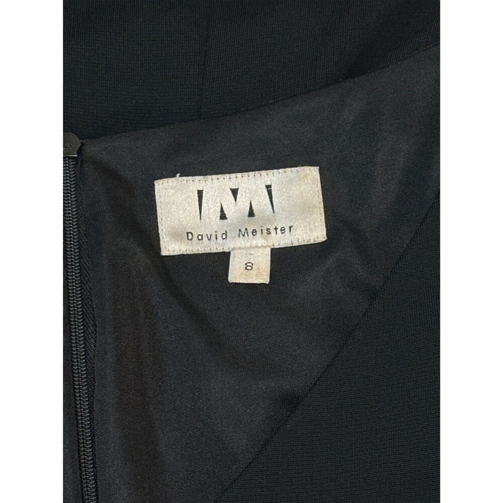 Vintage David Meister Black Ruched Dress Size 8 Carolyn Bessette Kennedy Style U - Picture 7 of 9